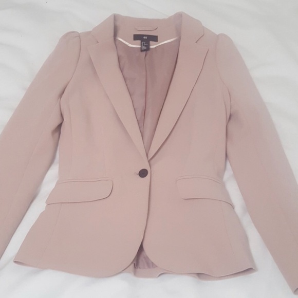 h&m blush blazer